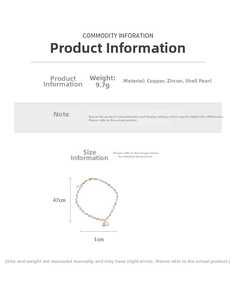 Detail view of pearl and zircon gourd pendant with 47cm necklace chain dimensions