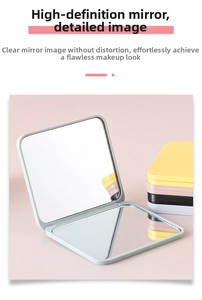 Details zum kompakten klappbaren Make-up-Spiegel mit beidseitigem HD-Glas und mattem Finish