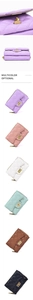 Detailed view of quilted faux leather coin purse featuring a golden turn-lock closure