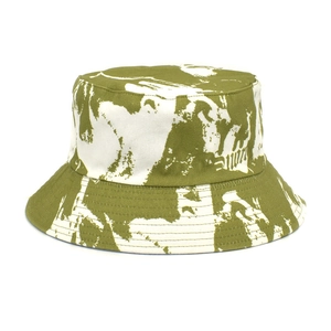 Chapeau bob en coton pour femme avec imprimé camouflage vert et bord structuré