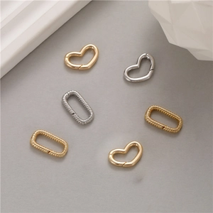 Copper Jewelry Connectors Heart Oval Shape Screw Clasp Twist Rope Texture DIY Necklace Bracelet Making Findings