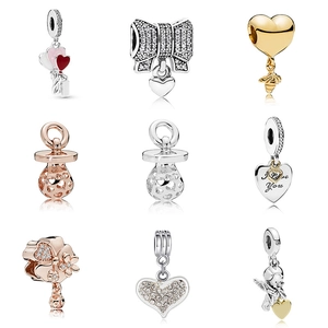 Heart Flower Bow Bee DIY Charms Alloy Rhinestone Enamel Beads For Jewelry Making Women Bracelet Necklace Pendant Accessory