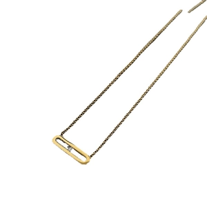 Minimalist 18K gold plated titanium steel necklace featuring a floating zircon pendant