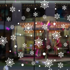 Adesivi per finestre a fiocco di neve bianchi con vari motivi per decorazioni natalizie