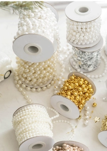Guirlande de perles en rouleau avec étoiles pour décorations de Noël et de mariage