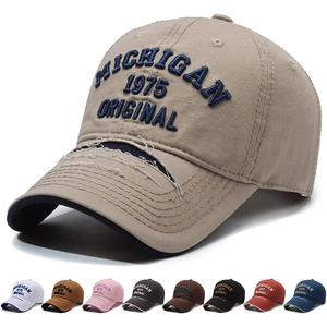 Vintage Michigan 1975 Embroidery Cotton Baseball Cap Distressed Adjustable Sun Hat For Men Women Outdoor Casual Fashion