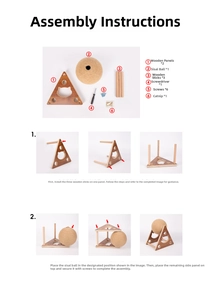 Cat scratching ball assembly kit including wooden frames, sisal ball and installation tools
