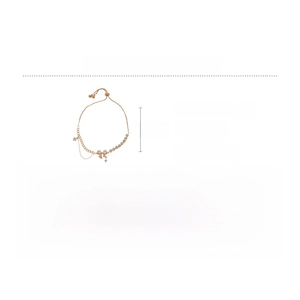 Detail view of 18k gold plated butterfly bracelet with zircon stone and measurements