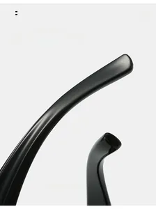 Detail view of curved glossy temples on Y2K sports sunglasses for enhanced wearing comfort
