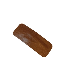 Minimalist brown PU leather square hair clip with solid color for women's hairstyle
