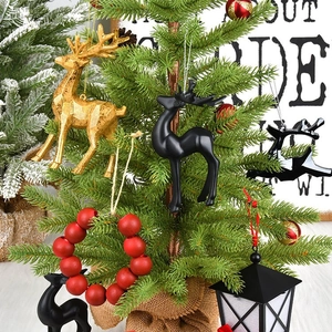 Christmas Hanging Ornaments Reindeer Geometric PVC Bells Iron Retro Lantern Santa Mailbox Holiday Tree Decoration