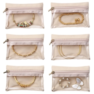 Portable Transparent Visible Jewelry Storage Bag Small Zipper Pouch Multifunctional Organizer For Necklace Watch