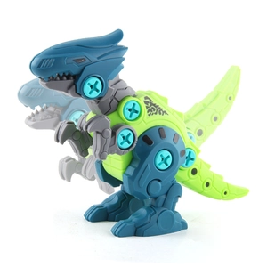 DIY assembly Tyrannosaurus Rex toy with movable joints and blue plastic screws for kids