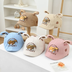 Cute baby beret hats with puppy ears in multiple colors for spring outdoor trips