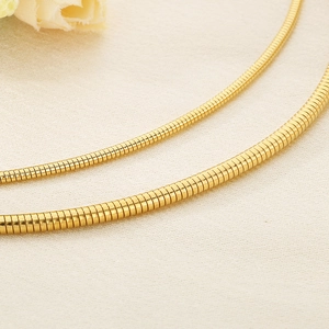 Elegant 18K gold plated stainless steel snake chain necklace with mirror polish finish