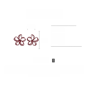 Détails de boucles d'oreilles fleurs rouges avec taille 2,7 cm et poids en alliage 5,1g