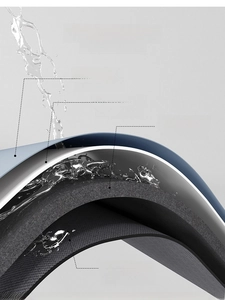 Detail view of the 4-layer quick-dry bath mat structure with non-slip rubber base