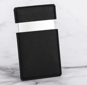 Portable Makeup Mirror Stainless Steel Unbreakable Card Size Ultra Thin With PU Leather Sleeve For Travel Purse
