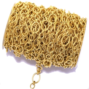 Golden stainless steel O-chain roll for DIY jewelry making and handbag accessories