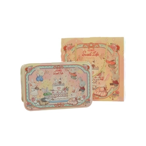 Christmas White Rabbit rectangular tin box set with matching bunny party gift bag