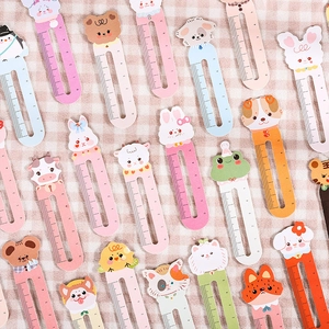 Cute cartoon animal ruler bookmarks with 5cm scale for kids reading and stationery