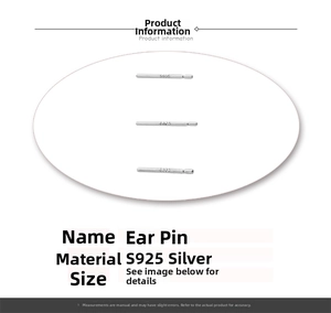 Detailed view of S925 sterling silver ear studs pins with engraved metal authenticity marks