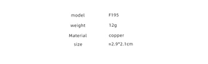 Detailed specifications for U-shaped copper earrings weighing 12g and measuring 2.9x2.1cm