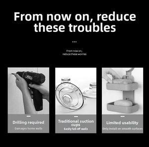 Illustration comparing drilling damage and unstable suction cups to no-drill installation