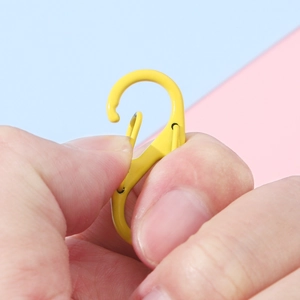Candy colored S-shaped spring snap hook for DIY keychains and backpack accessories
