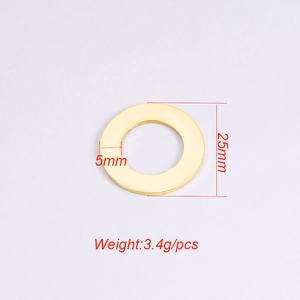 25mm gold hollow round stainless steel pendant with 5mm width for DIY jewelry making