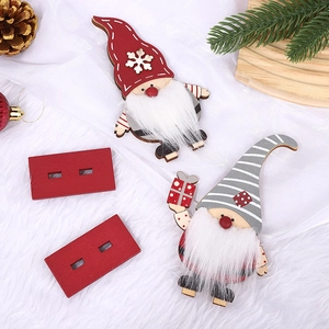 Creative wooden Christmas Santa gnomes ornaments with bases for festive home decoration