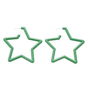 Boucles d'oreilles étoiles en acrylique vert brillant avec aiguilles en argent