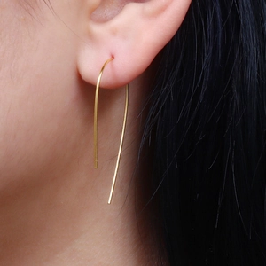 Orecchini A Cerchio In Argento Sterling 925 A Forma Di U Minimalista Gioielli Con Linee Geometriche Da Donna Eleganti