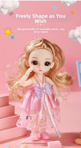 Detail of doll with 23 movable joints showing flexible sitting and standing poses