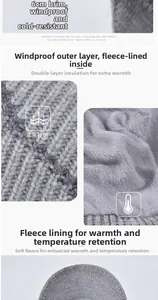 Dettaglio del cappello invernale con fodera in peluche e tesa di 6cm per proteggere dal vento
