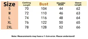 Detailed size chart for men's vertical stripe polo shirt showing bust and length measures