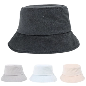 Retro Suede Bucket Hat Solid Color Versatile Warm Casual Sun Protection Outdoor Fisherman Hat For Women Men