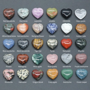 Natural Crystal Heart Shaped Stones Polished Semi Precious Gemstones For Healing Meditation Home Decor DIY Crafting