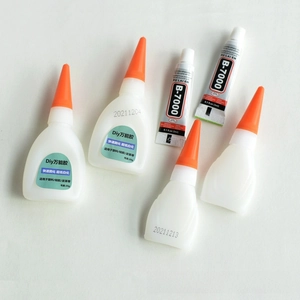 Universal DIY resin glue set with 20g plastic bottles and 3ml B-7000 adhesive tubes