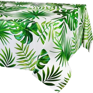 Tropical monstera leaf tablecloth for Hawaiian themed parties made of waterproof material