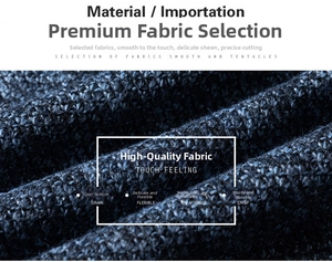 Macro shot of thick dark navy knit fabric texture showing high-quality fibers and durability