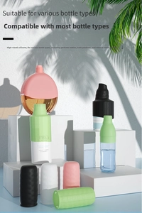 Elastic silicone leak-proof sleeves for travel bottles in various colors on display