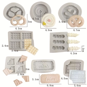 Set of 8 silicone DIY baking molds for chocolate and soap in cookie and floral shapes