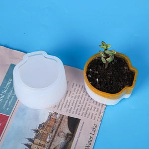 Stampo in silicone per vasi di succulente che mostra l'artigianato in resina e lo stampo