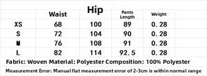Tableau des tailles pour ensemble veste et pantalon large avec détails 100% polyester