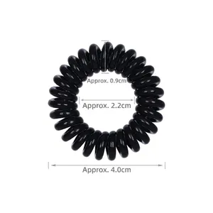 Schwarzes 4cm Spiral-Haargummi mit 0,9cm Dicke aus elastischem Harzmaterial