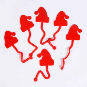 Set of 6 mini red Santa Claus hats for festive DIY crafts and holiday decorations