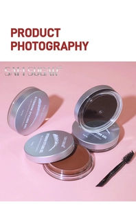 Close-up of eyebrow styling gel in clear texture with a professional double-ended brow brush
