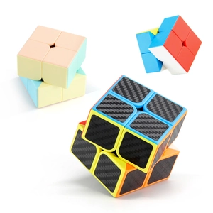 2x2 speed cube set featuring Macaron colors, bright colors, and carbon fiber textures