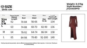 Guide des tailles pour robe en tricot avec mesures de poitrine taille et hanches